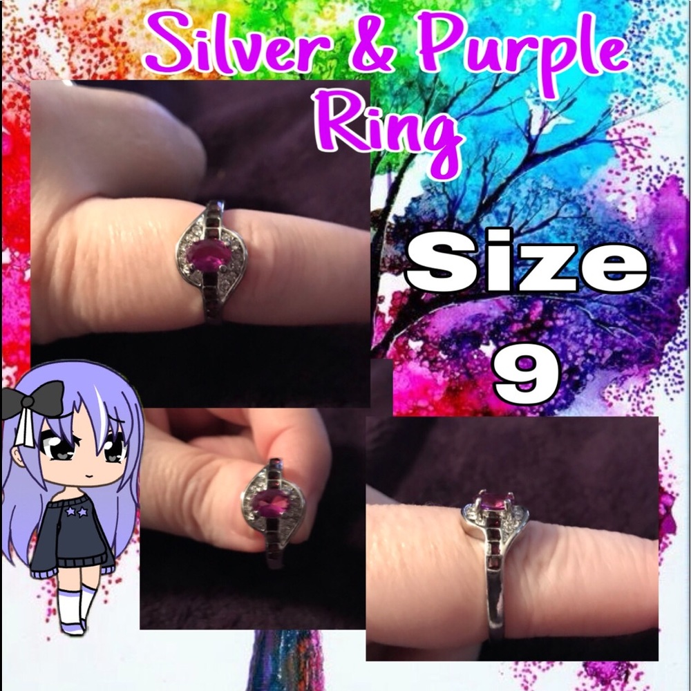 Gorgeous Silver Ring with Purple Stone